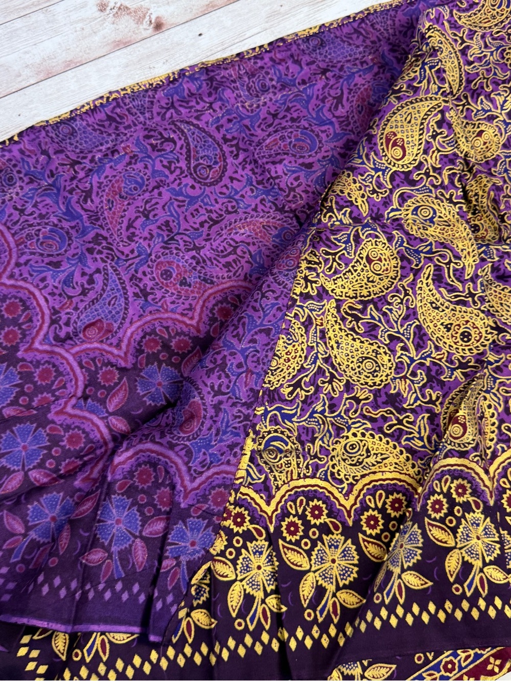 New Bali Paisley Scarf in Purple and Gold